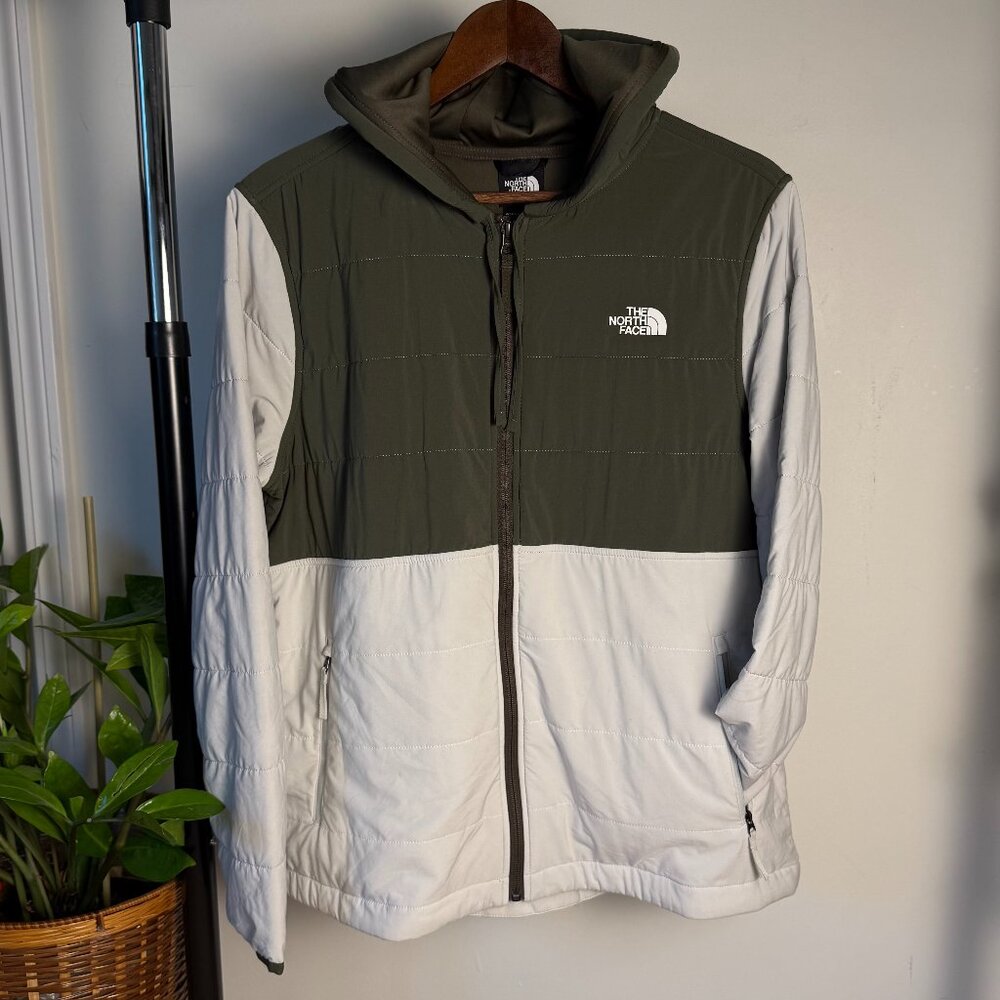 The North Face Mountain Hoodie Jacket Green and Light Gray